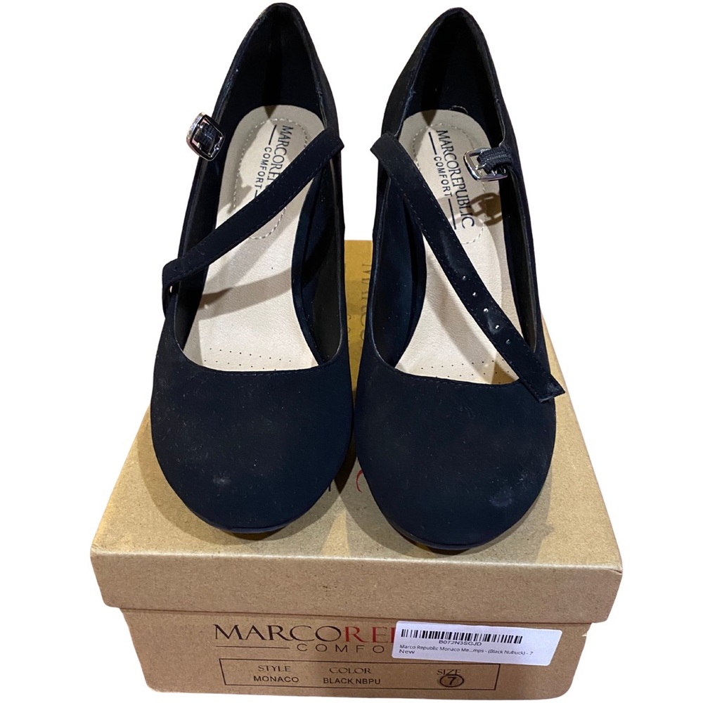 Marco Republic Monaco Comfort Pumps – Black Nubuck – Size 7 – NWT